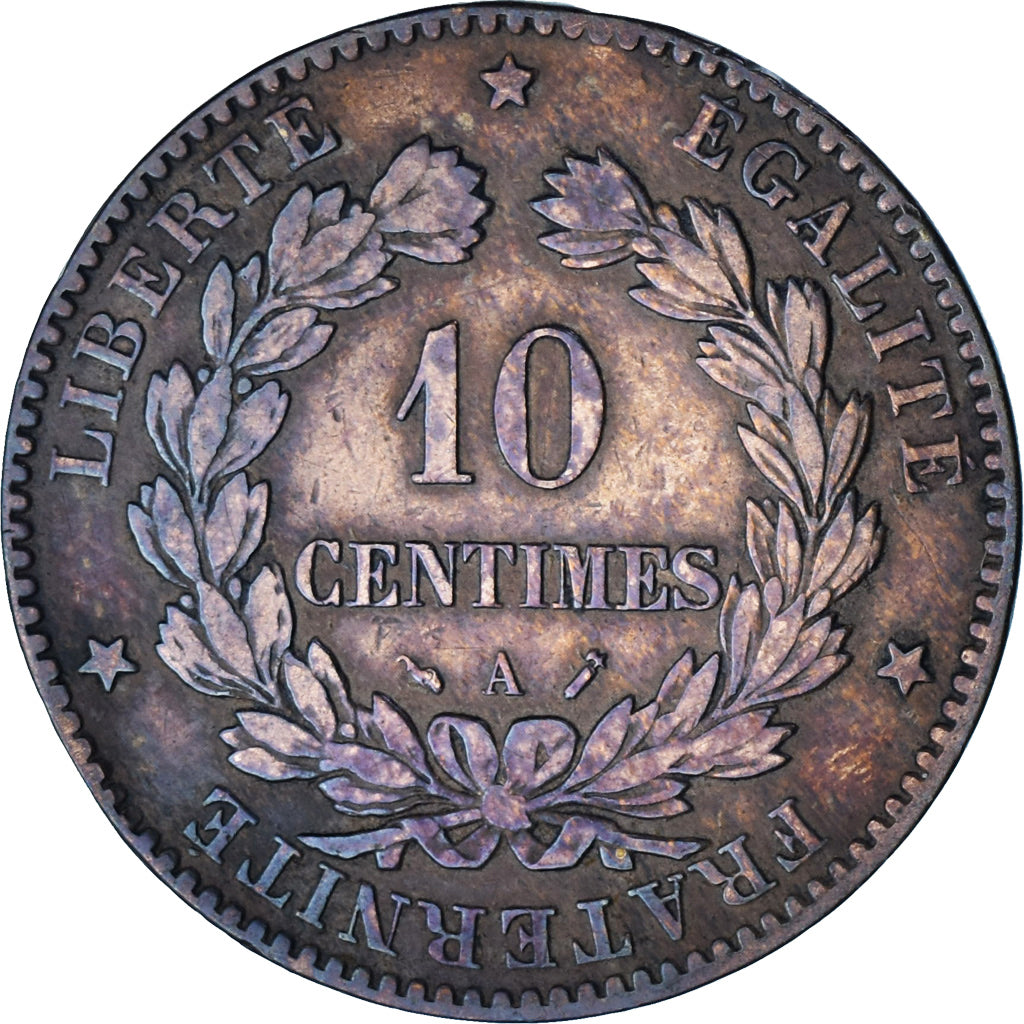 Monnaie, France, Cérès, 10 Centimes, 1896, Paris, TB, Bronze, Gadoury:265a