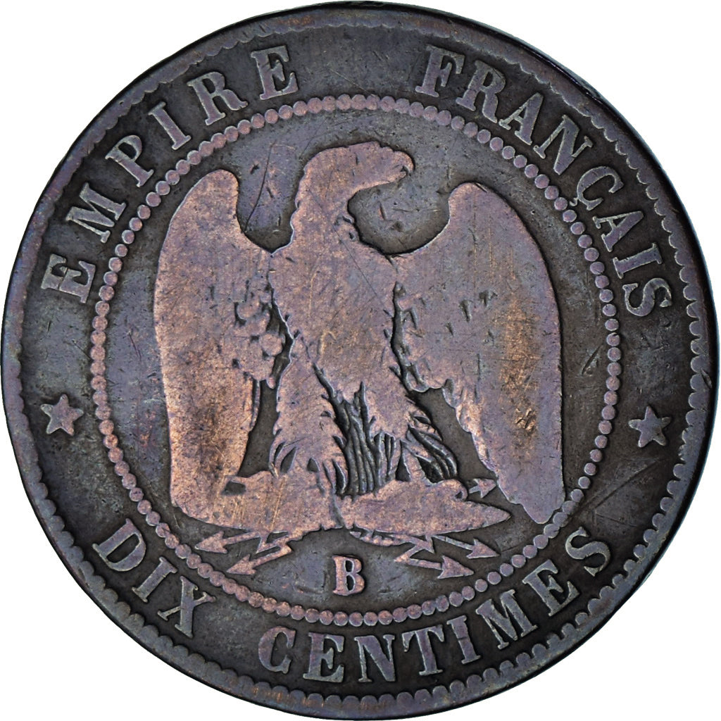 Monnaie, France, Napoleon III, Napoléon III, 10 Centimes, 1853, Rouen, B+
