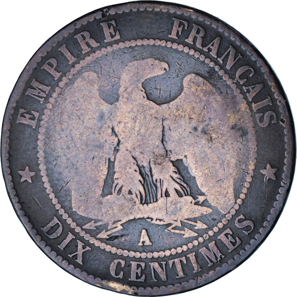 Monnaie, France, Napoleon III, Napoléon III, 10 Centimes, 1855, Paris, B+