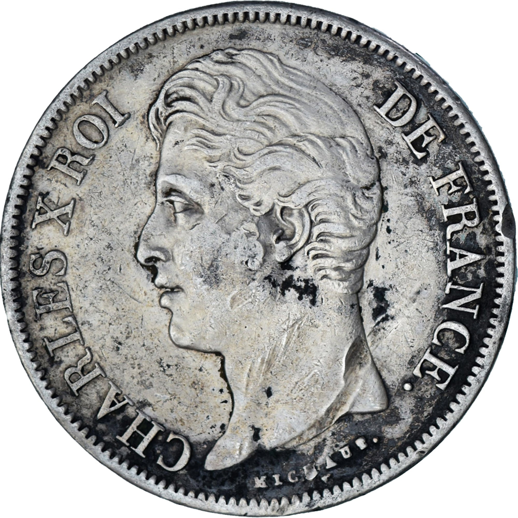 Moneta, Francia, Charles X, 5 Francs, 1828, Lyon, BB, Argento, KM:728.4
