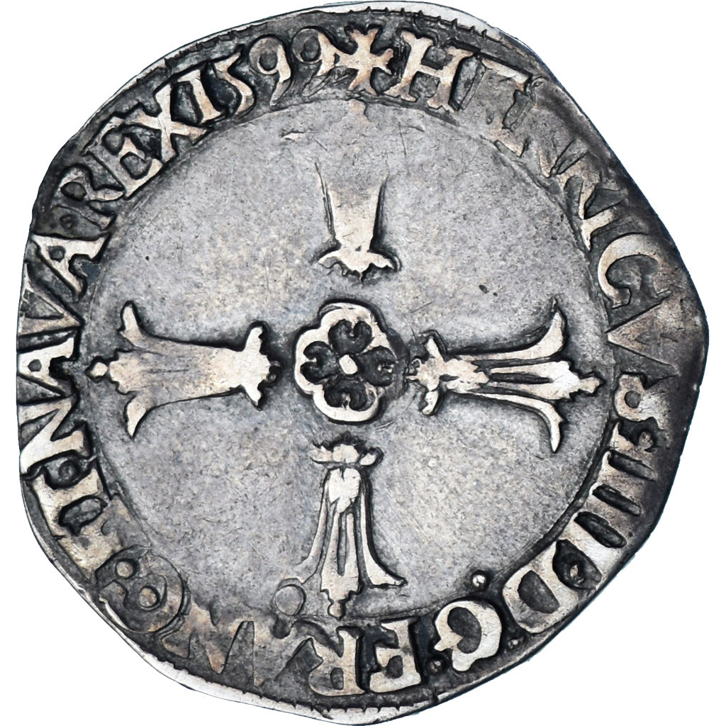 Coin, France, Henri IV, 1/8 Ecu, 1599, Nantes, VF(30-35), Silver, Gadoury:582