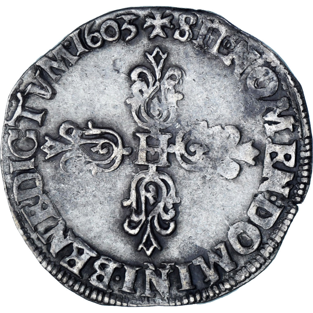 Monnaie, France, Henri IV, 1/2 Franc, 1603, Lyon, TTB, Argent, KM:14.2