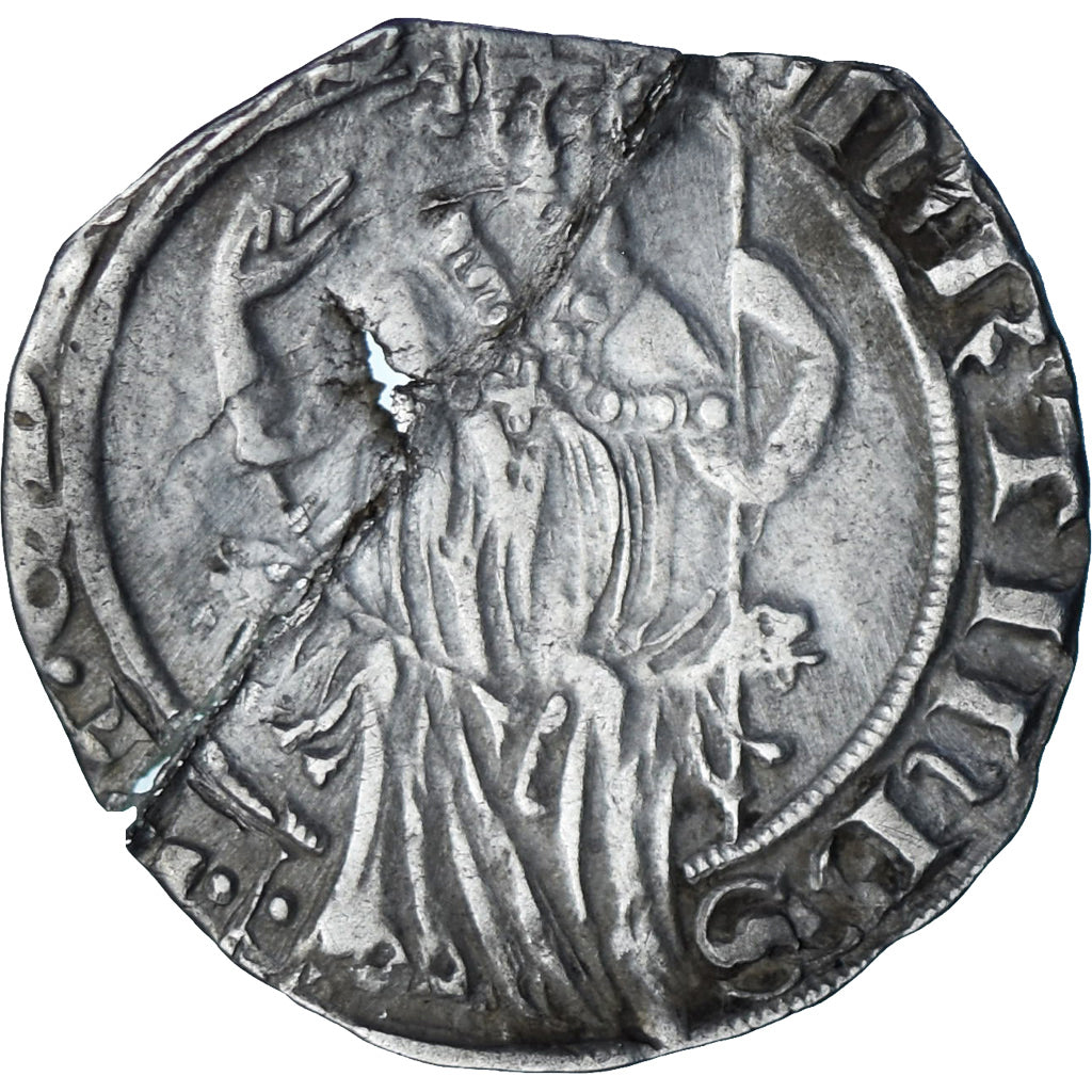 Coin, France, Comtat-Venaissin, Carlin, Avignon, Martin V, EF(40-45), Billon