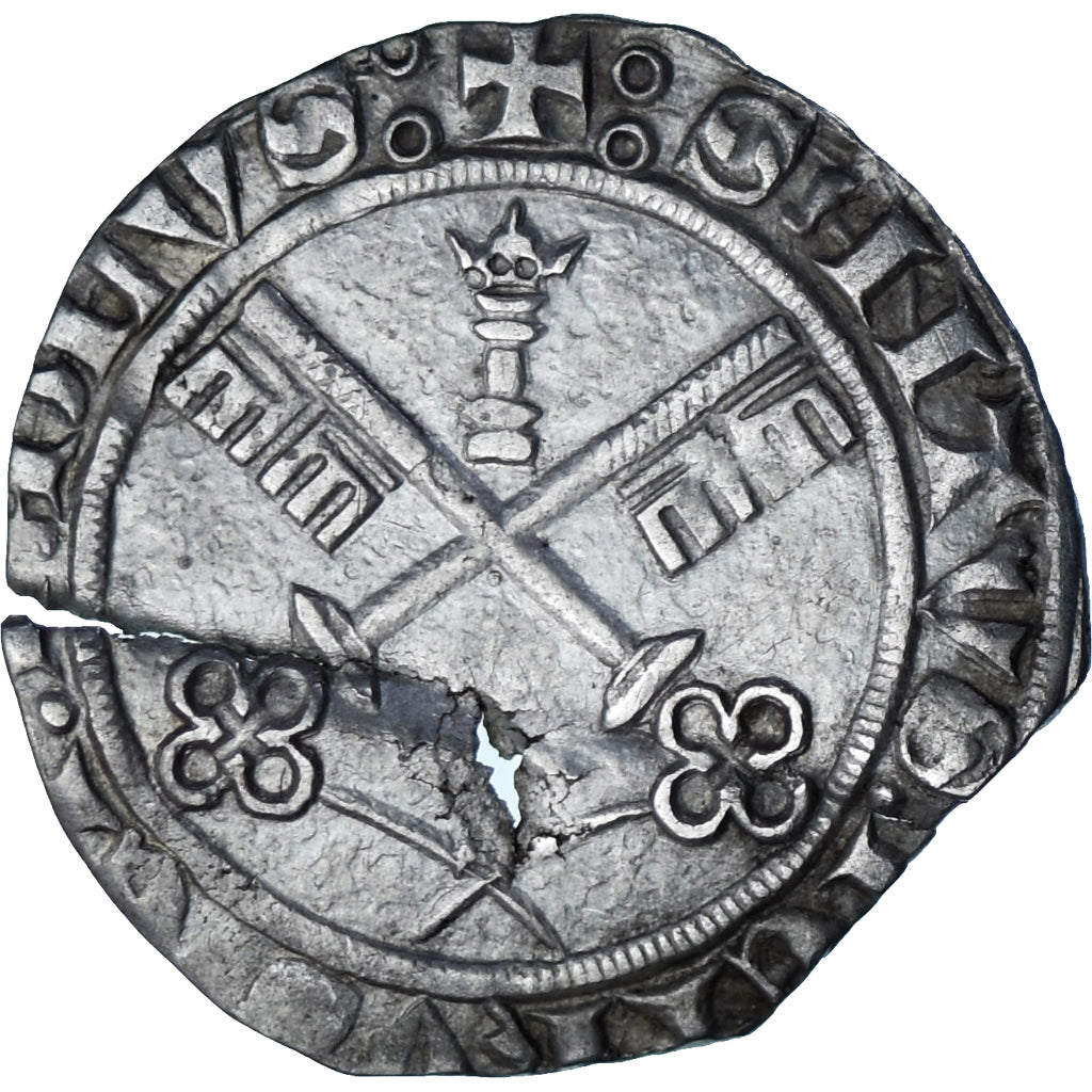 Coin, France, Comtat-Venaissin, Carlin, Avignon, Martin V, EF(40-45), Billon