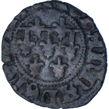 Monnaie, France, Comté de Provence, Jeanne de Naples, Liard, TB+, Billon