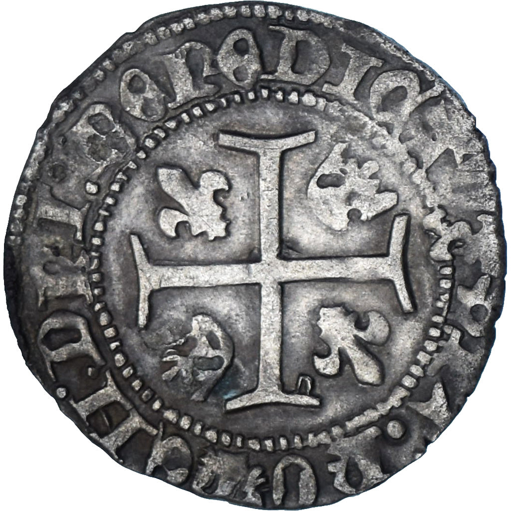 Moneta, Francja, Louis XI, Liard au dauphin, Rouen, EF(40-45), Bilon