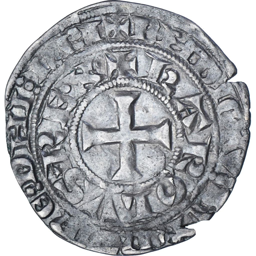 Coin, France, Charles IV, Maille Blanche, 1322-1328, AU(50-53), Silver
