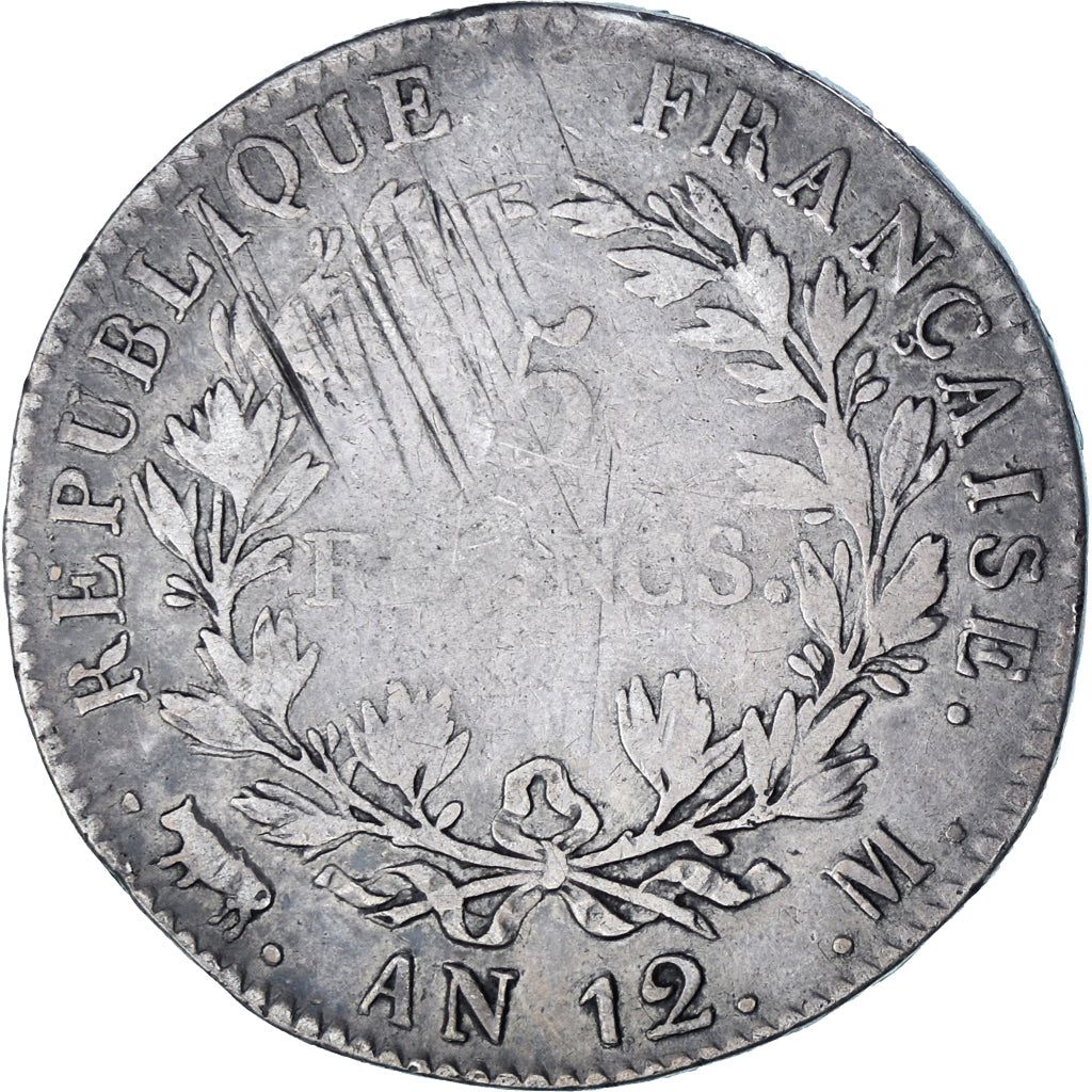 Coin, France, Napoléon I, 5 Francs, An 12 (1804), Toulouse, F(12-15), Silver