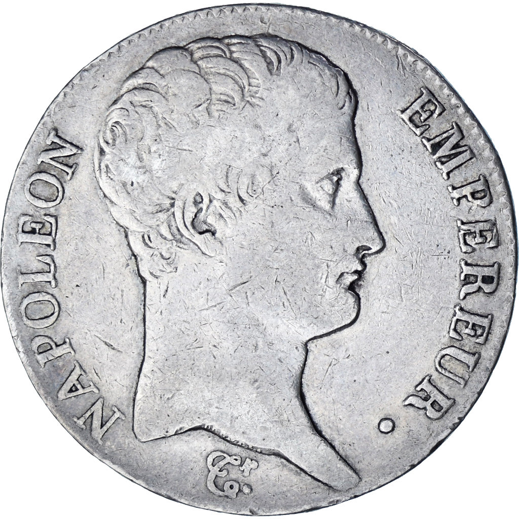 Moneta, Francia, Napoléon I, 5 Francs, 1806, Bayonne, MB+, Argento, KM:673.8