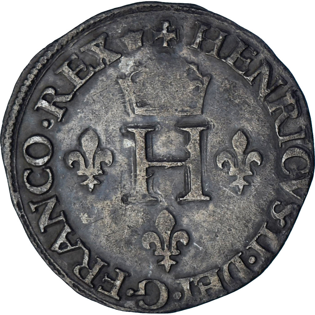 Monnaie, France, Henri II, 1/2 Gros, 1550, Paris-Moulin de Nesles, TTB, Billon