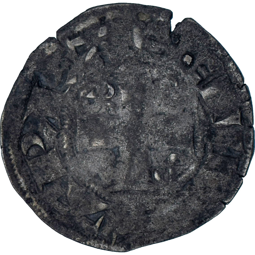 Moeda, França, Philip II, Denier Parisis, 1180-1223, Paris, VF(20-25), Prata