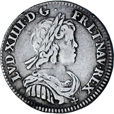 Moneda, Francia, Louis XIV, 1/12 Ecu à la mèche courte, 1644, Paris, rose