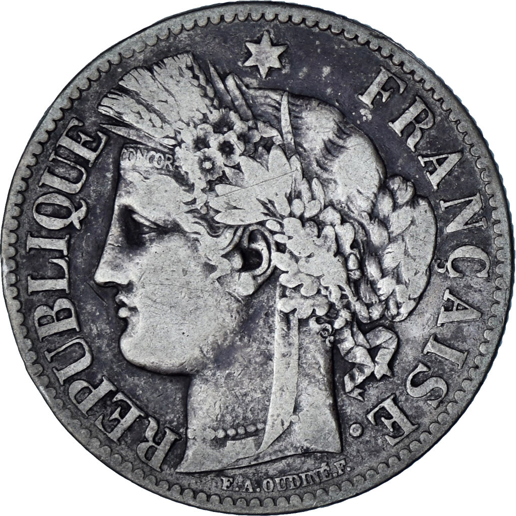 Coin, France, Cérès, 2 Francs, 1887, Paris, VF(20-25), Silver, KM:817.1