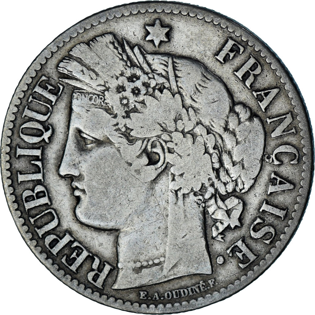 Coin, France, Cérès, 2 Francs, 1871, Paris, VF(30-35), Silver, KM:817.1, Le