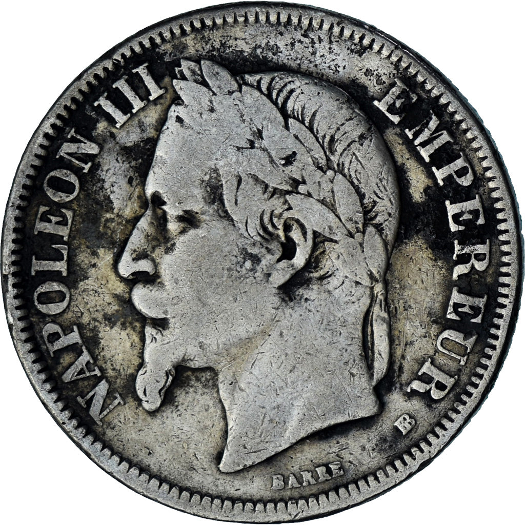 Coin, France, Napoleon III, 2 Francs, 1868, Strasbourg, VF(20-25), Silver