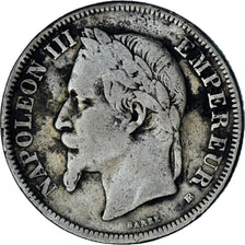 Coin, France, Napoleon III, 2 Francs, 1868, Strasbourg, VF(20-25), Silver