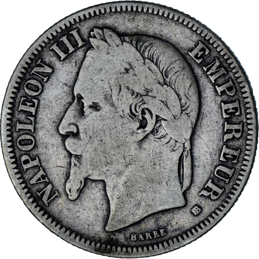 Munten, Frankrijk, Napoleon III, Napoléon III, 2 Francs, 1866, Strasbourg, FR