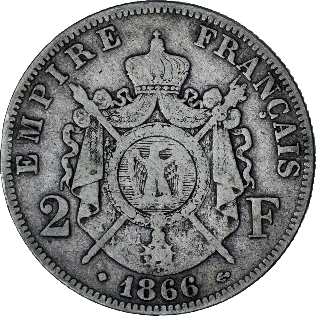 Munten, Frankrijk, Napoleon III, Napoléon III, 2 Francs, 1866, Strasbourg, FR