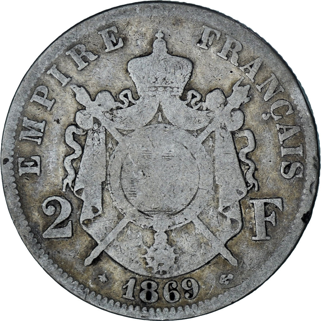 Münze, Frankreich, Napoleon III, Napoléon III, 2 Francs, 1869, Paris, SGE+