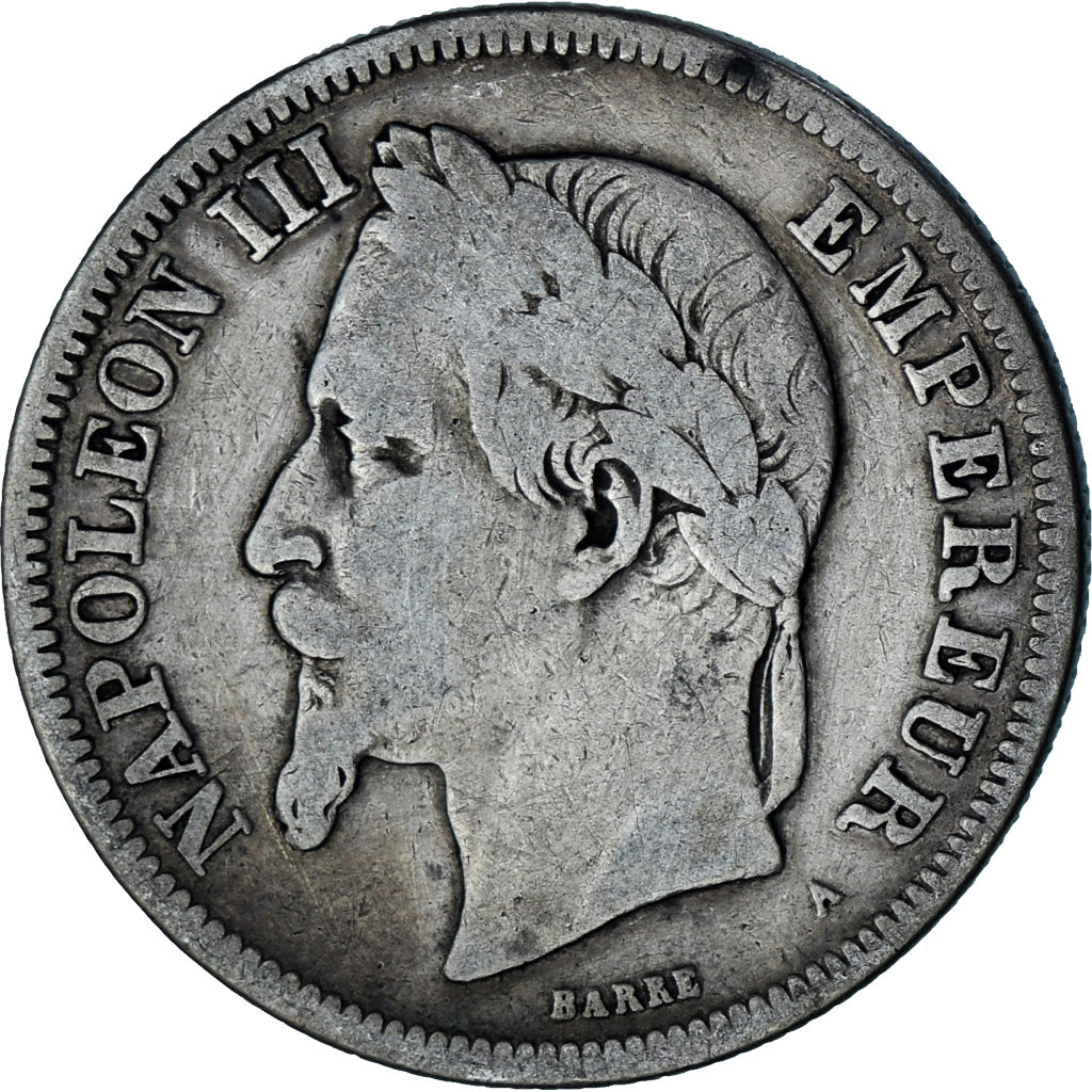 Moneta, Francia, Napoleon III, Napoléon III, 2 Francs, 1869, Paris, MB