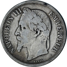 Moneta, Francia, Napoleon III, Napoléon III, 2 Francs, 1869, Paris, MB