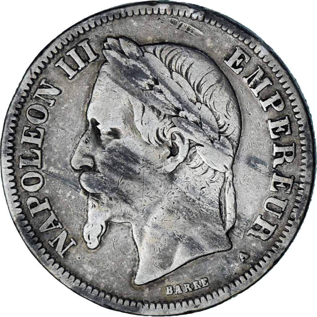 Moeda, França, Napoleon III, Napoléon III, 2 Francs, 1869, Paris, VF(30-35)