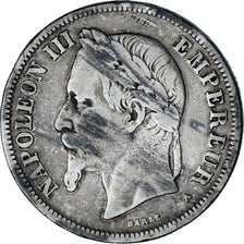 Moeda, França, Napoleon III, Napoléon III, 2 Francs, 1869, Paris, VF(30-35)
