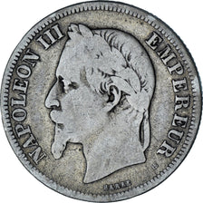 Moeda, França, Napoleon III, Napoléon III, 2 Francs, 1869, Strasbourg
