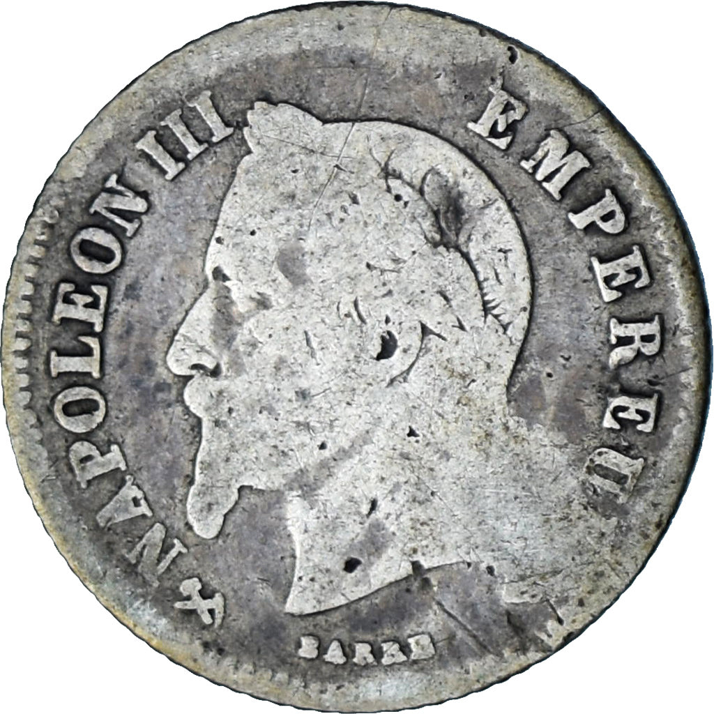 Moneta, Francia, Napoleon III, Napoléon III, 20 Centimes, 1864, Bordeaux, B