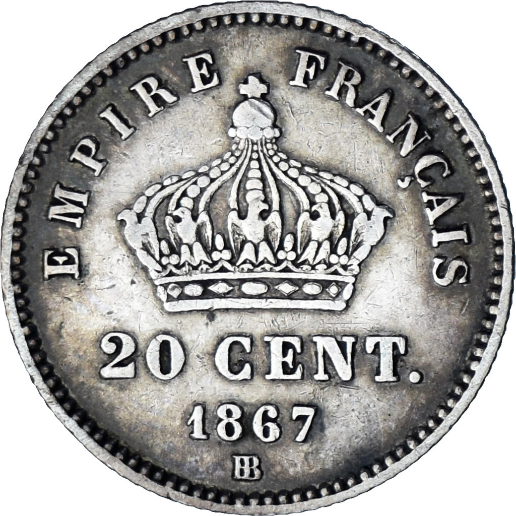 Coin, France, Napoleon III, Napoléon III, 20 Centimes, 1867, Strasbourg