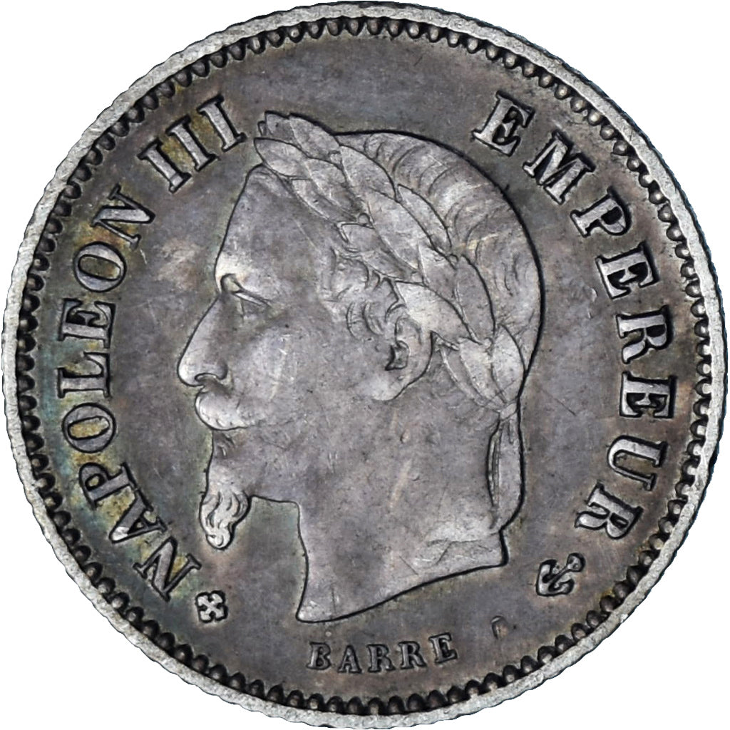 Moeda, França, Napoleon III, Napoléon III, 20 Centimes, 1867, Strasbourg