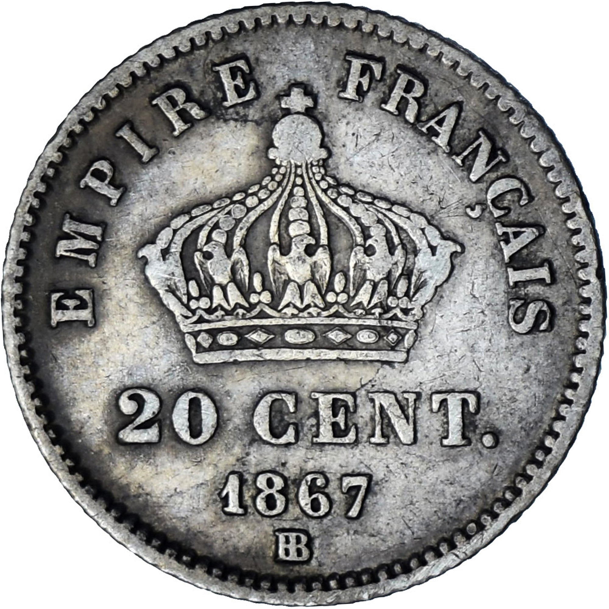 Coin, France, Napoleon III, Napoléon III, 20 Centimes, 1867, Strasbourg