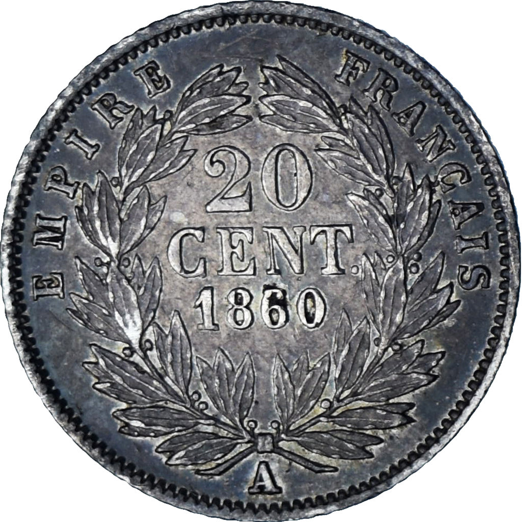 Moneta, Francia, Napoleon III, Napoléon III, 20 Centimes, 1860/50, Paris, BB
