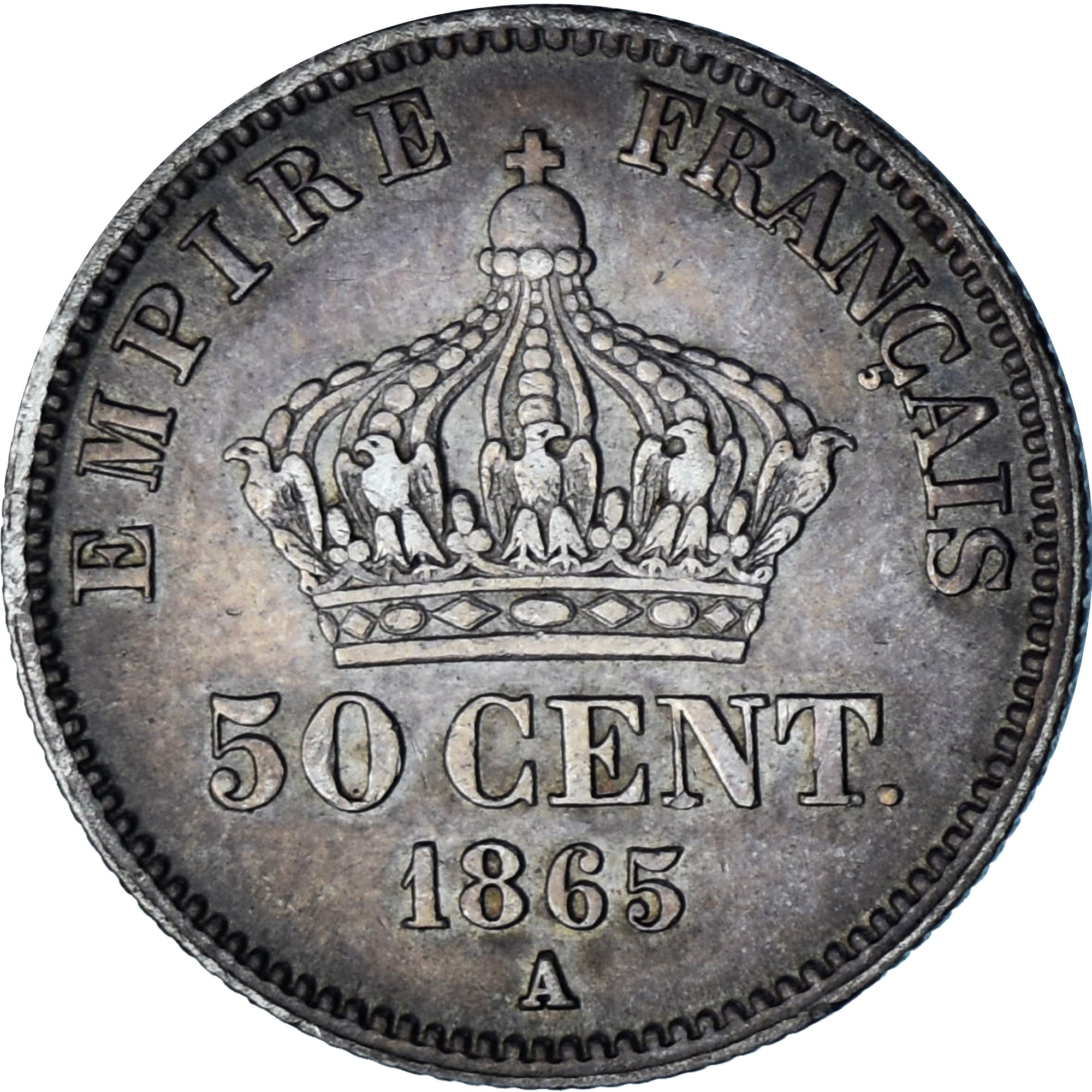 Coin, France, Napoleon III, Napoléon III, 50 Centimes, 1865, Paris, EF(40-45)