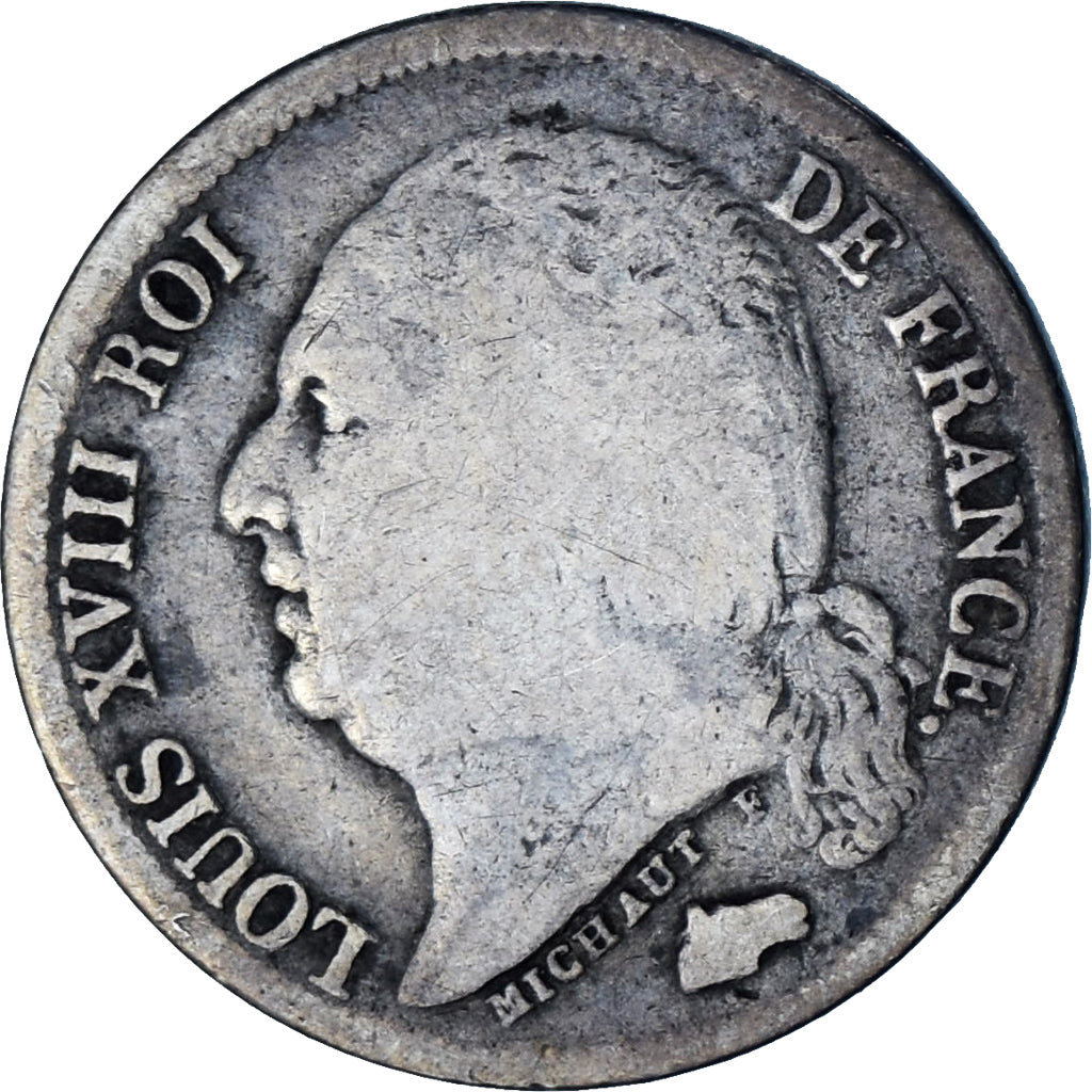 Moneta, Francia, Louis XVIII, Louis XVIII, 1/2 Franc, 1824, Paris, B+, Argento