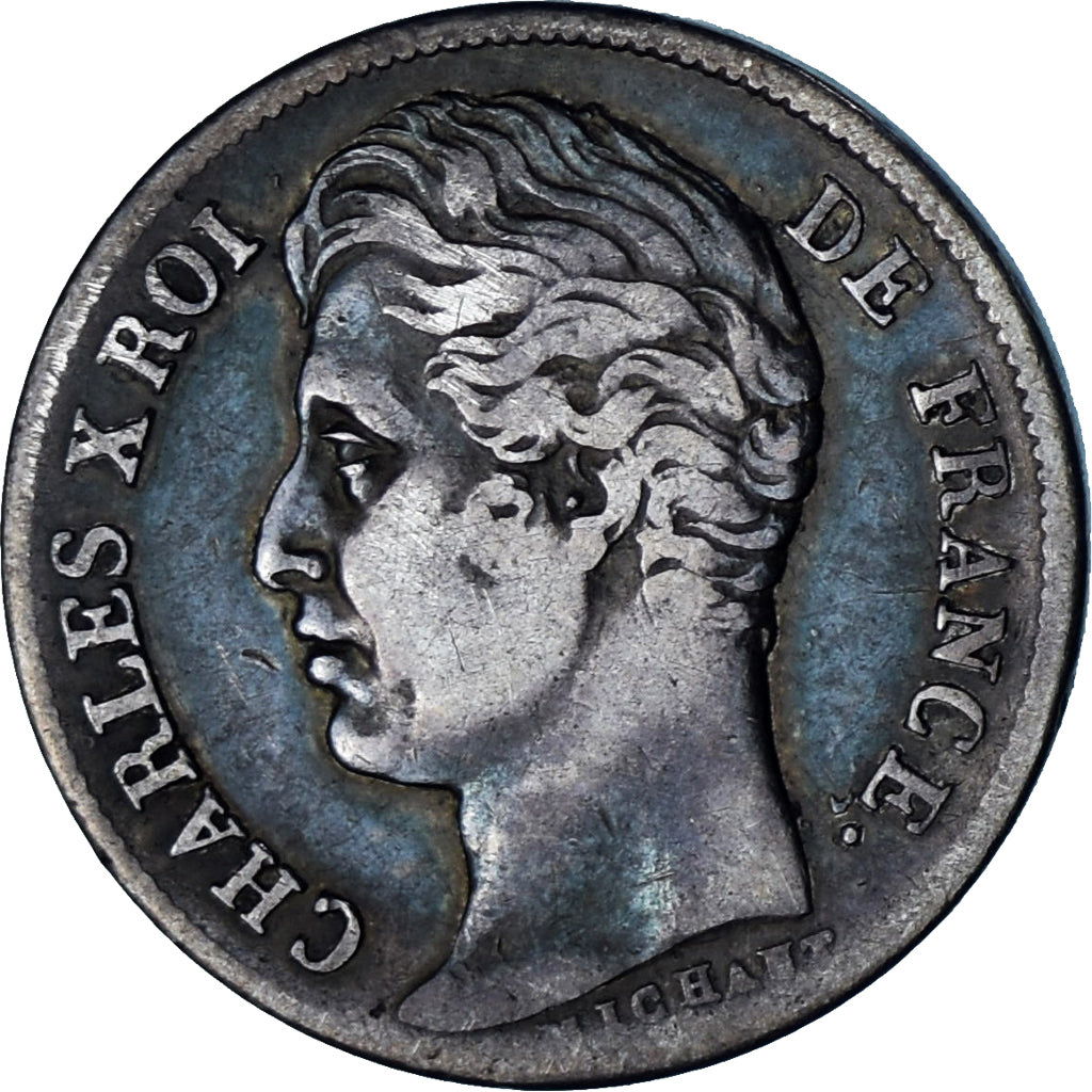 Coin, France, Charles X, 1/2 Franc, 1828, Paris, EF(40-45), Silver, KM:723.1