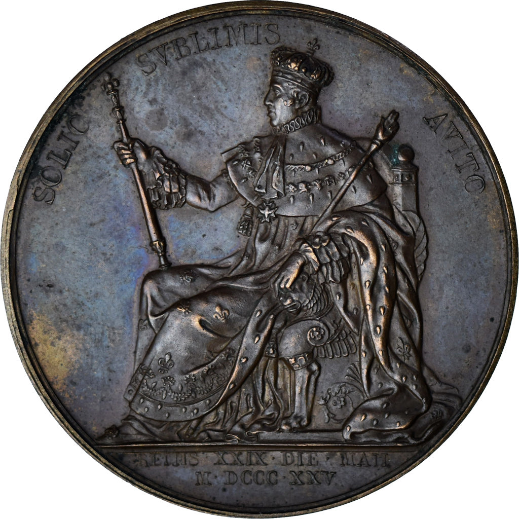 Francia, medaglia, Charles X, Sacre à Reims, History, 1825, Gayrard, BB+