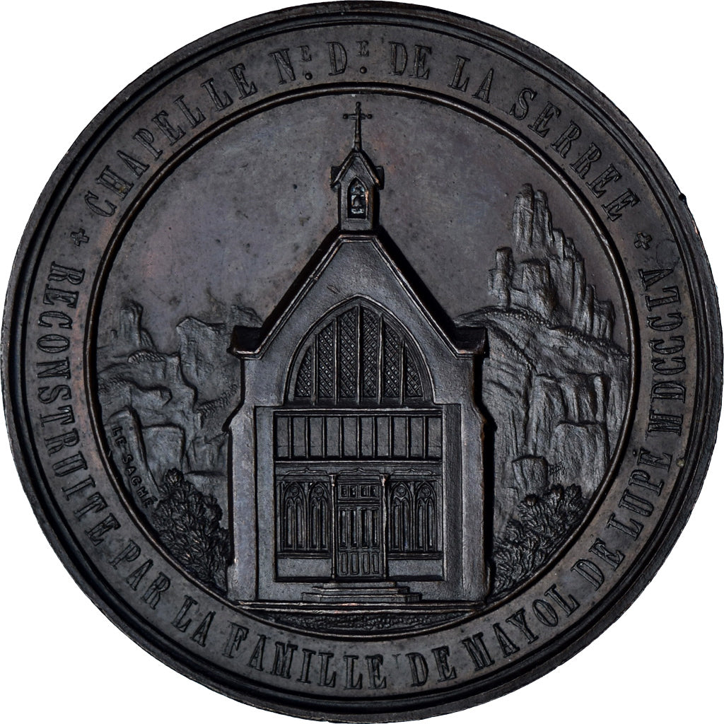 France, Medal, La Chapelle Notre-Dame-de-la-Serrée, 1855, Le Saché.