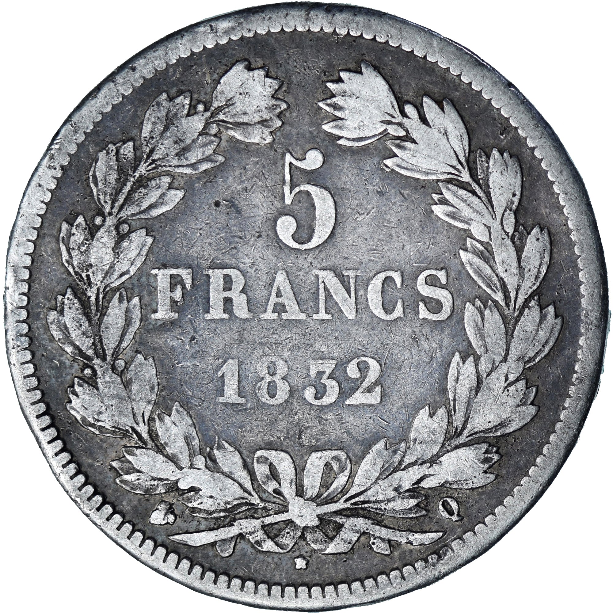 Coin, France, Louis-Philippe, 5 Francs, 1832, Perpignan, VF(20-25), Silver