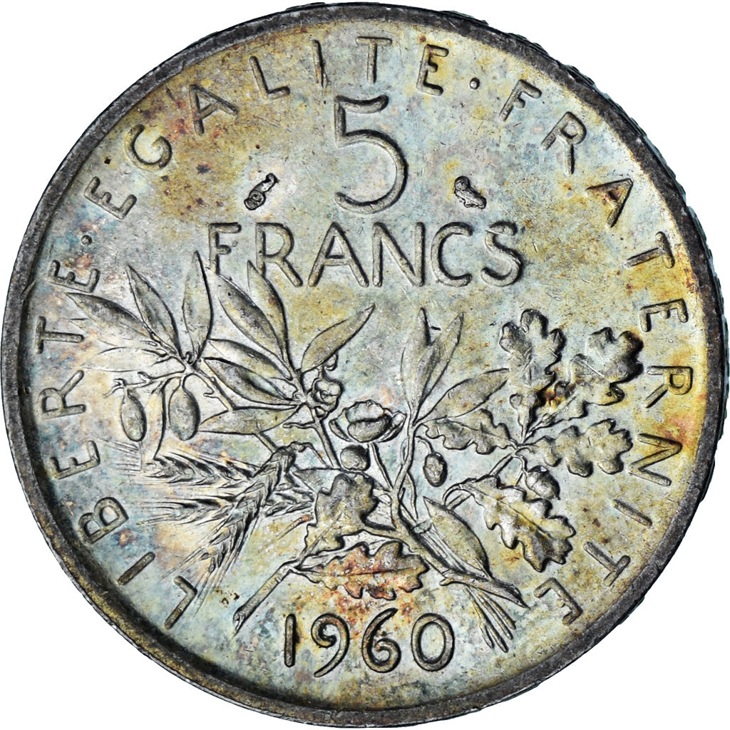 Coin, France, Semeuse, 5 Francs, 1960, MS(63), Silver, KM:926, Gadoury:770