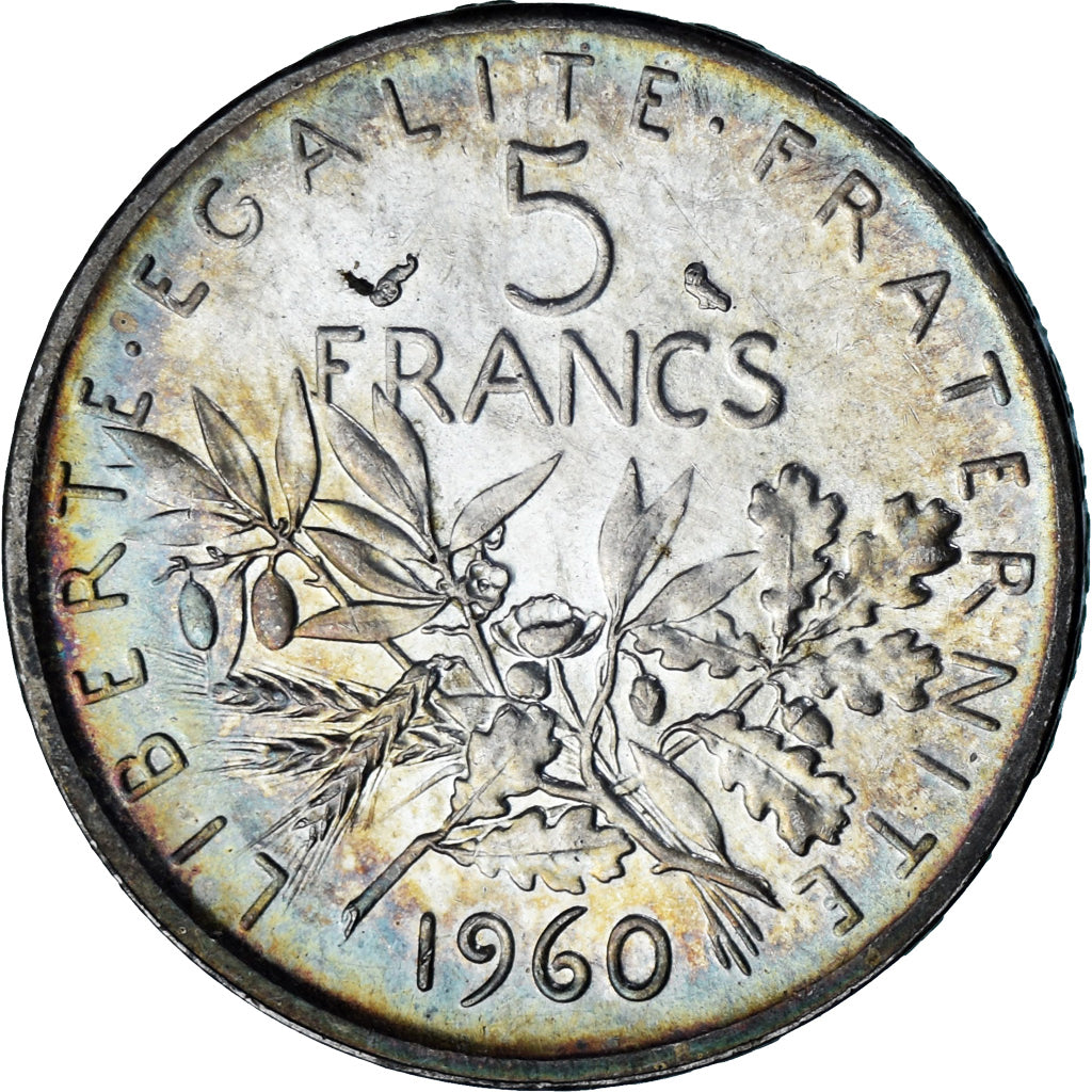 Monnaie, France, Semeuse, 5 Francs, 1960, SPL, Argent, Gadoury:770, KM:926