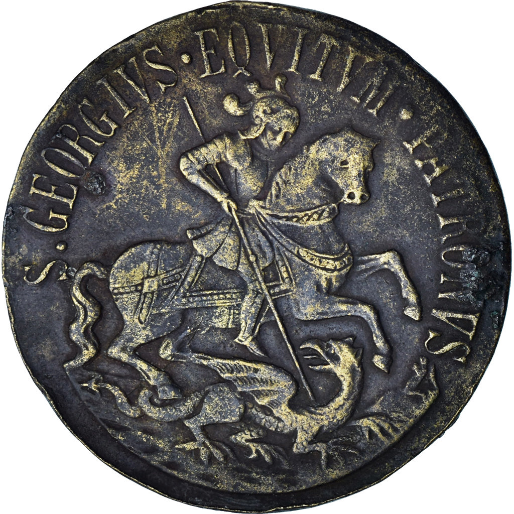 Verenigd Koninkrijk, Medaille, Saint Georges Terrassant le Dragon, FR+, Tin