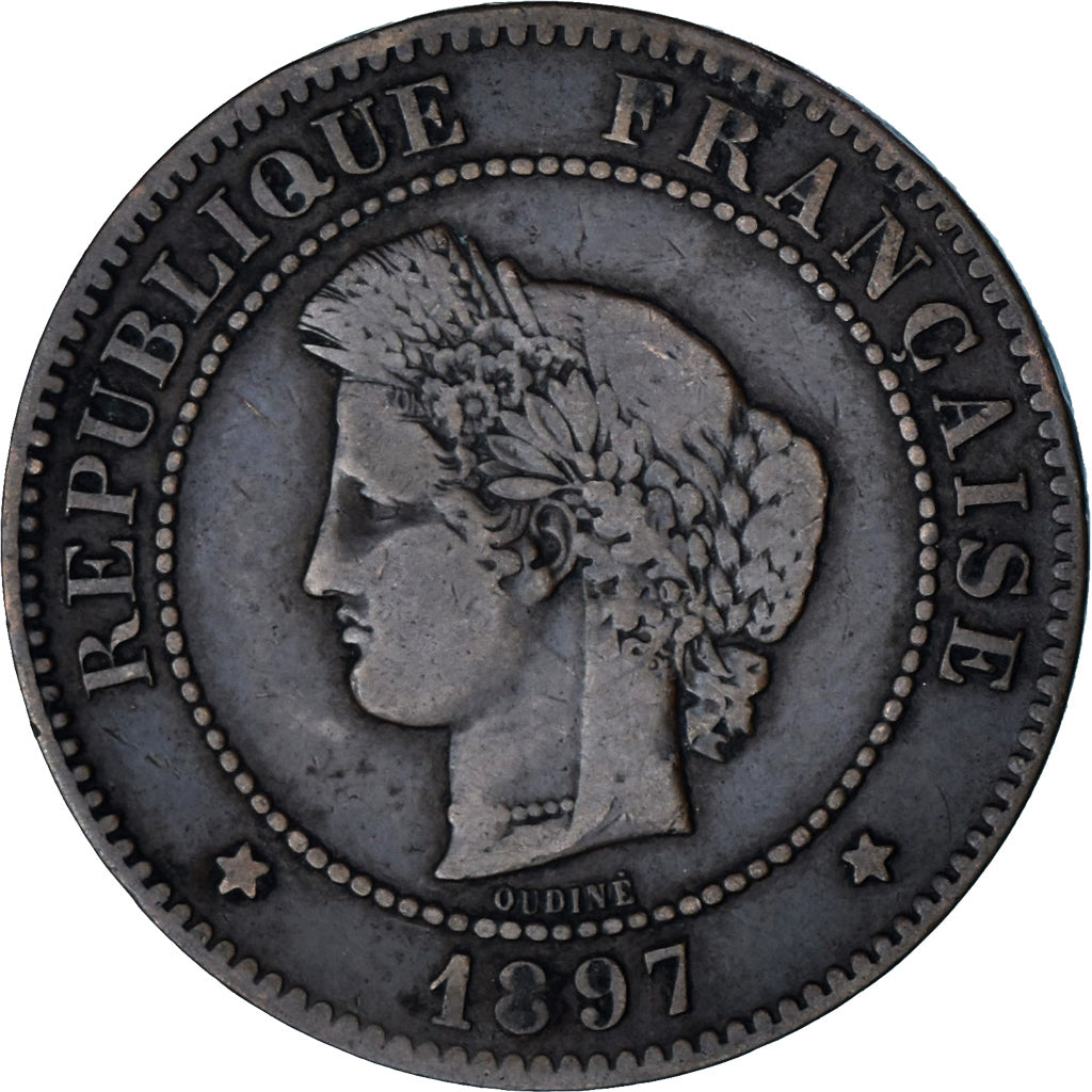 Munten, Frankrijk, Cérès, 5 Centimes, 1897, Paris, FR+, Bronzen, KM:821.1