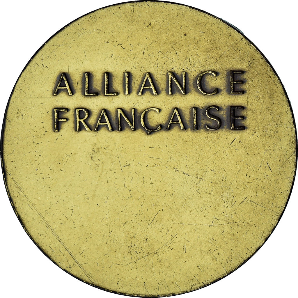 France, Medal, Alliance française, Marianne, Belmondo, AU(55-58), Copper Gilt