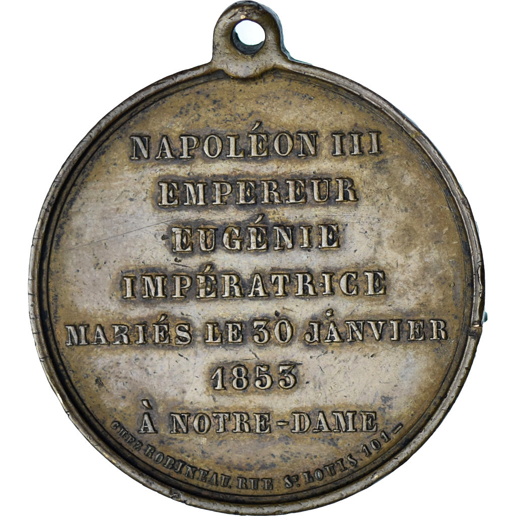 Francja, medal, Mariage de Napoléon III et Eugénie à Notre Dame, Historia
