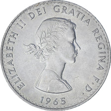 Moneda, Gran Bretaña, Elizabeth II, Crown, 1965, Winston Churchill, EBC, Cobre
