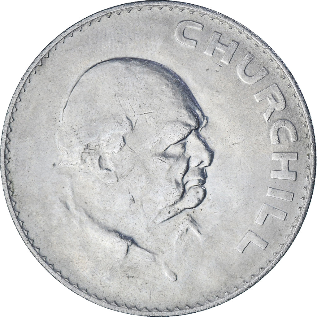 Moneda, Gran Bretaña, Elizabeth II, Crown, 1965, Winston Churchill, EBC, Cobre