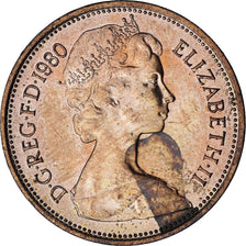 Coin, Great Britain, Elizabeth II, 2 New Pence, 1980, MS(63), Bronze, KM:916