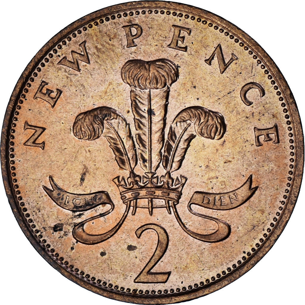 Coin, Great Britain, Elizabeth II, 2 New Pence, 1980, MS(63), Bronze, KM:916