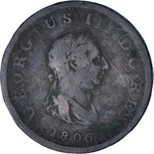 Coin, Great Britain, George III, 1/2 Penny, 1806, VF(20-25), Copper, KM:662